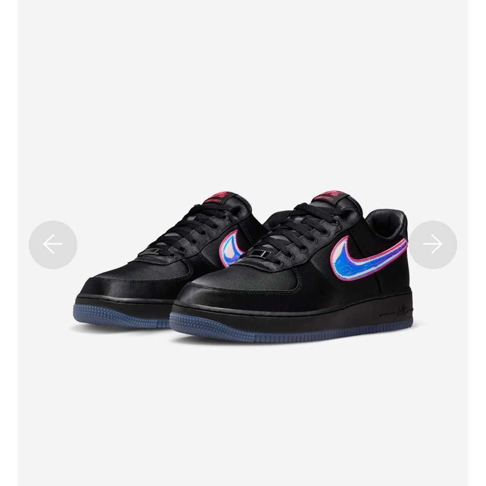 Nike Black Sneakers with Blue and Pink Accents